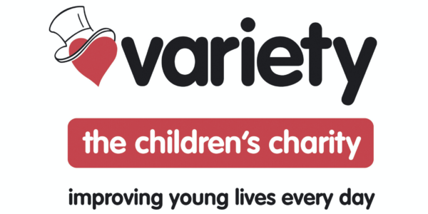 Red and black Variety logo with the words "improving young lives every day" written underneath.